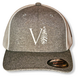 Grey / White Mesh-Backed Flexfit Hats