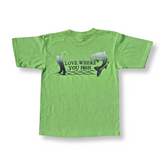 Youth Campbell River Fishing Tee - Lime Green