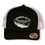 Campbell River Fish Black / White Snapback Trucker Hats