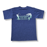 Youth Campbell River Fishing Tee - Navy Blue