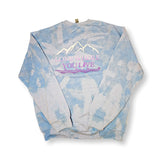 Light Blue Bleached + White/Purple Gradient Crews