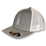 Grey / White Mesh-Backed Flexfit Hats