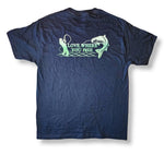 Navy Blue + White/Green Gradient Love Where You Fish Tees