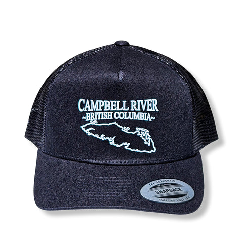 Campbell River Black Snapback Trucker Hats
