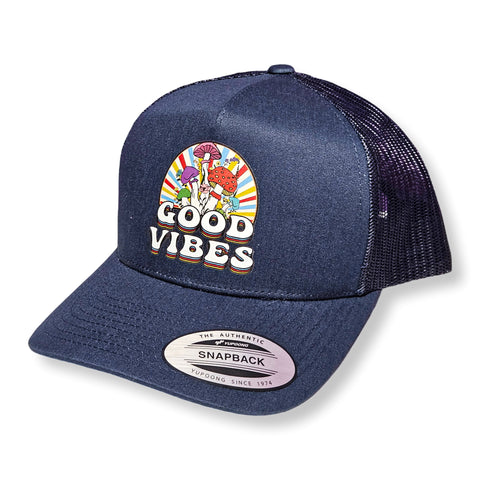 GoodVibes Navy Blue Snapback Trucker Hats