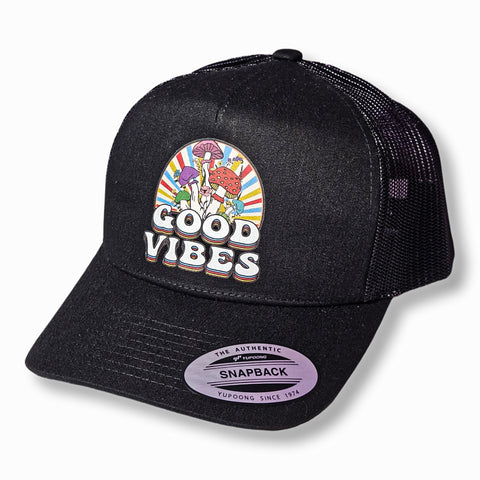 Goodvibes Black Snapback Trucker Hats