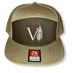 Brown / Khaki 7-Panel Snapback Trucker Hats