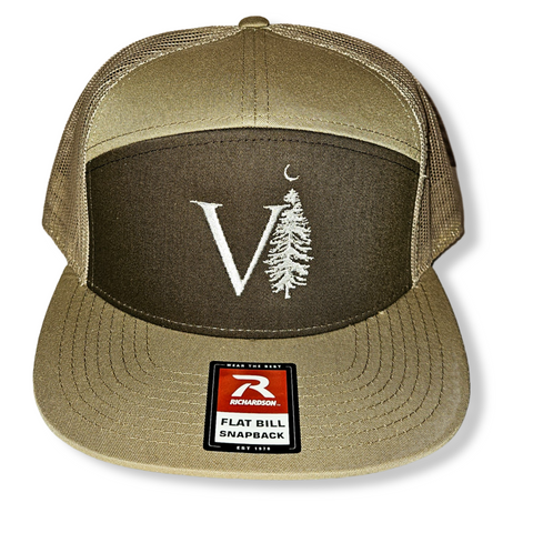 Brown / Khaki 7-Panel Snapback Trucker Hats