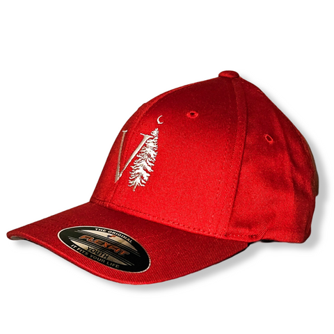 Red Structured Youth Flexfit Hats