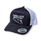 Campbell River Black/White Snapback Trucker Hats