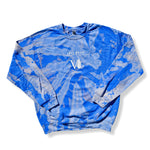 Royal Heather Blue Bleached + White Crewneck