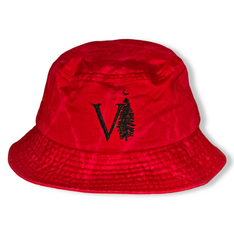 Red Bleached Bucket Hats