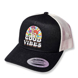 Goodvibes Black/White Snapback Trucker Hats