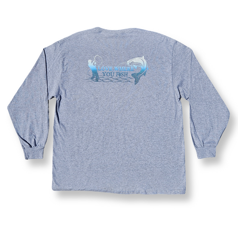 Love Where You Fish Longsleeve - Light Grey