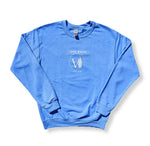 Plain Light Blue + White Crewneck