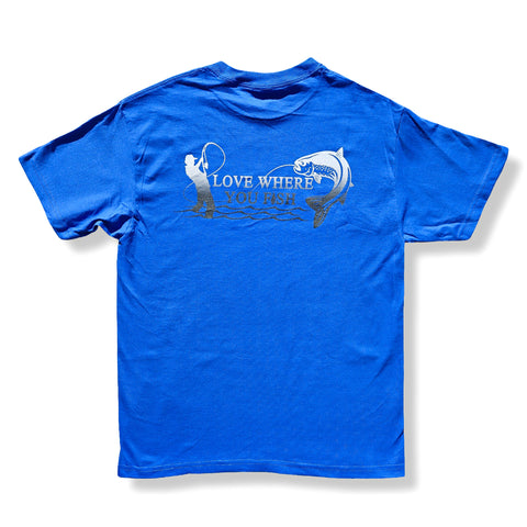 Love Where You Fish Tee - Royal Blue