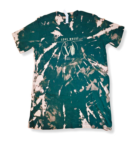 Forest Green Bleached + Gold Tees